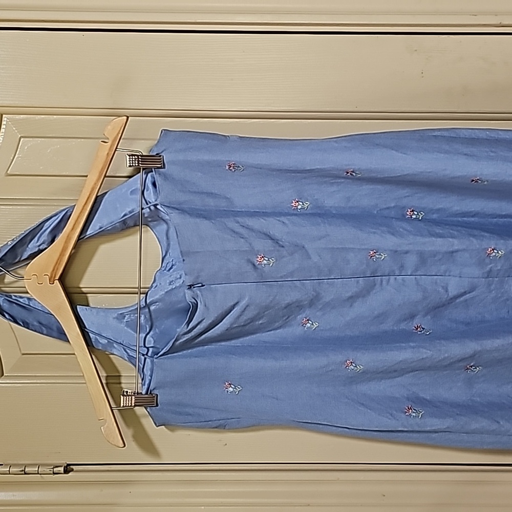 Kenar Light Blue Embroidered Backless Halter Dress - Picture 7 of 11